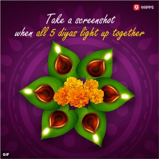 OfficialRicha18's tweet photo. @9Appscom Here's My Screenshot When All 5 Diyas Light Up Together #9Apps #Contest
Join in
@dantus19 
@Deepaadhan 
@Gopal29 
@IVNayak 
@Joyal_Patel https://t.co/oKWVq7gLcz