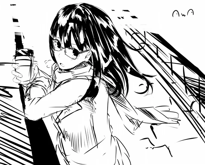 深夜のお絵かき。厚着女子が増え始める季節ですね。 