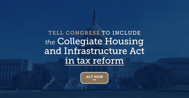 50% of fraternity/sorority housing is 65+ yrs old. Tell Congress to fix tax code, make housing donations deductible. actnow.io/CHIA_ActNow