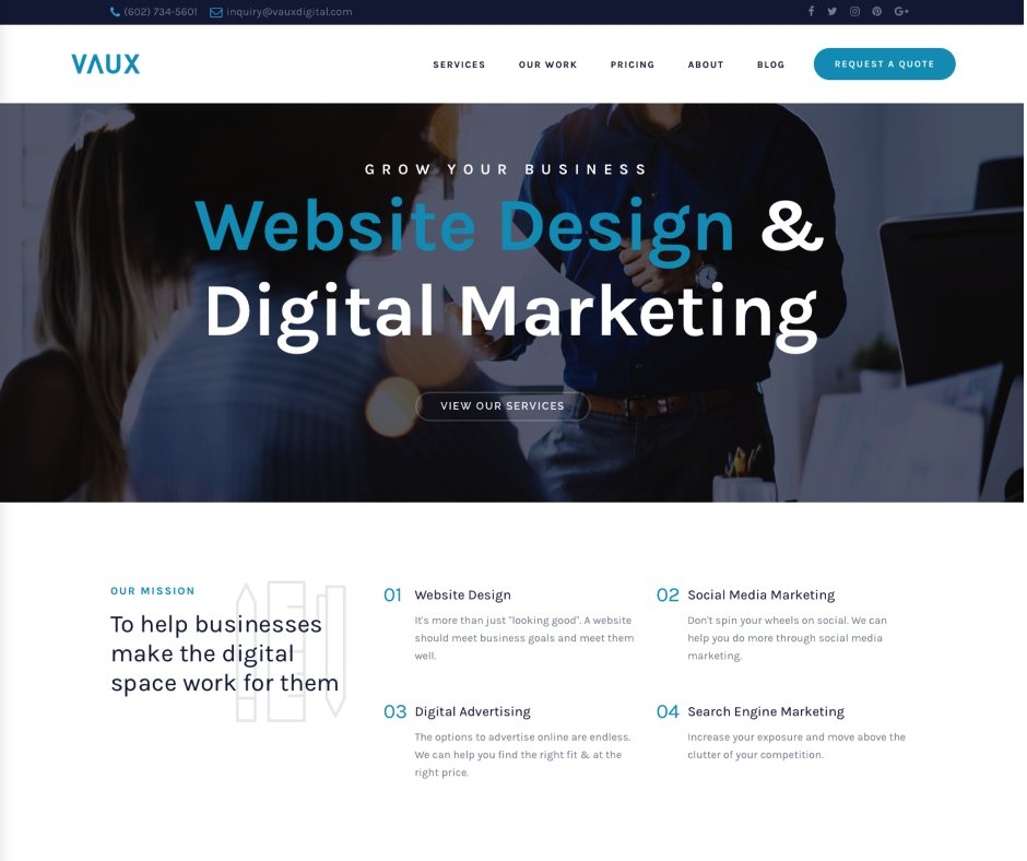 VAUXdigital's tweet image. Our website is live! vauxdigital.com Find out how we can help with your next web project or digital marketing campaign.