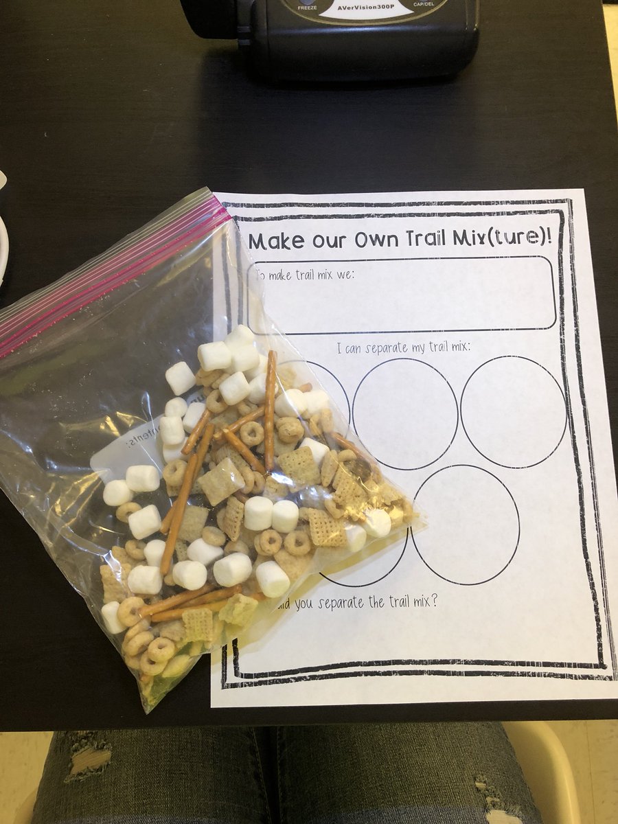 MrsHarvey3rd's tweet photo. In science today we learned about Mixtures with trail mix! Students loved separating it out and mixing it back together! #LISDThrive https://t.co/fhHIQjA7W2