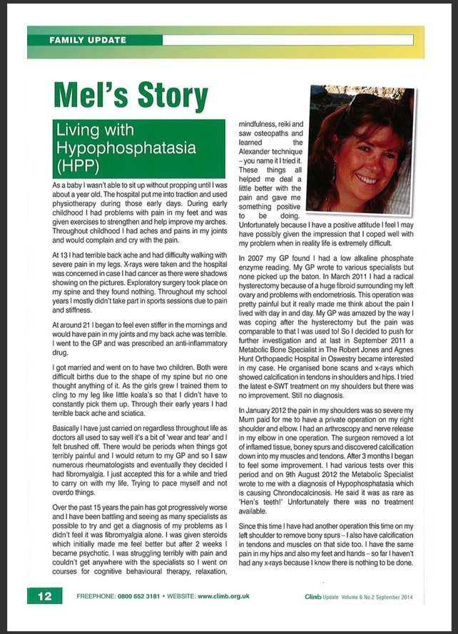 cysgodycoed1's tweet photo. I have #Hypophosphatasia an extremely rare #metabolic condition. Here is my story to raise the profile during HPP Awareness Week #RudyStudy https://t.co/IipJzExAQc