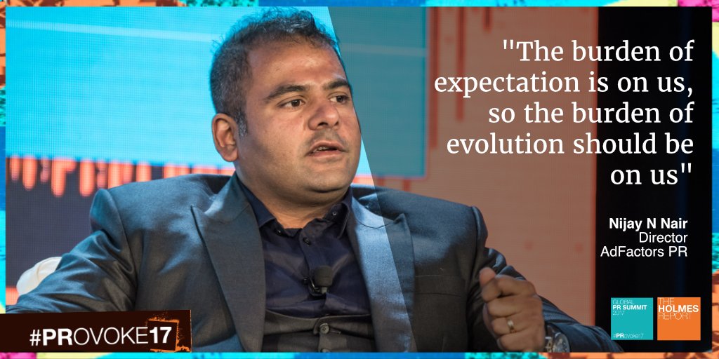 Provoke_News's tweet photo. #PRovoke17 Nijay N Nair @AdfactorsPR "The burden of expectation is on us, so the burden of evolution should be on us” https://t.co/3XDvC2SuTq