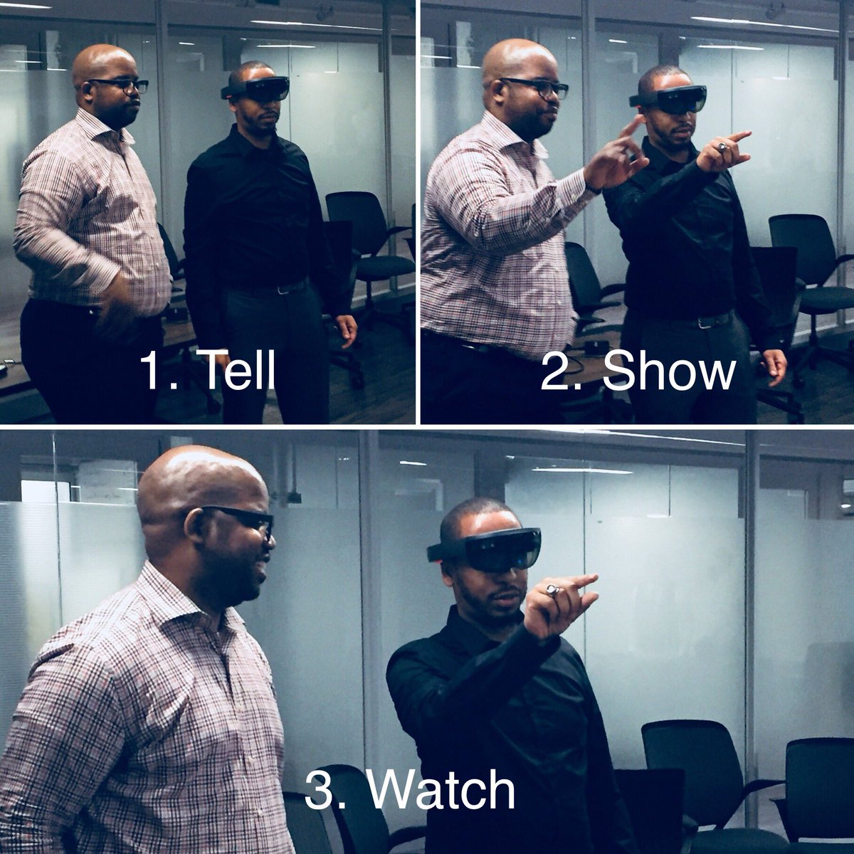EX3Labs's tweet photo. Step 1: Tell -> Step 2: Show -> Step:3: Watch #ImmersiveLearningLab #MxRM @1871Chicago https://t.co/gRX5meeeaZ