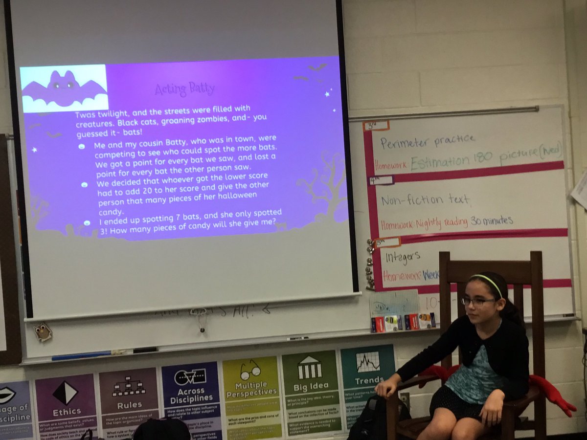 ZimnyTAGclass's tweet photo. Presenting our spooky math problems #kce5th #tagmath https://t.co/fdF27lxCMi