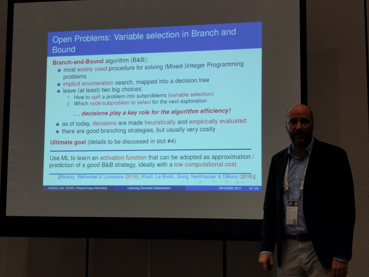 lyeskhalil's tweet image. Learning to Branch: the mother of all problems in branch-and-bound. I&apos;m somewhere in there #informs2017