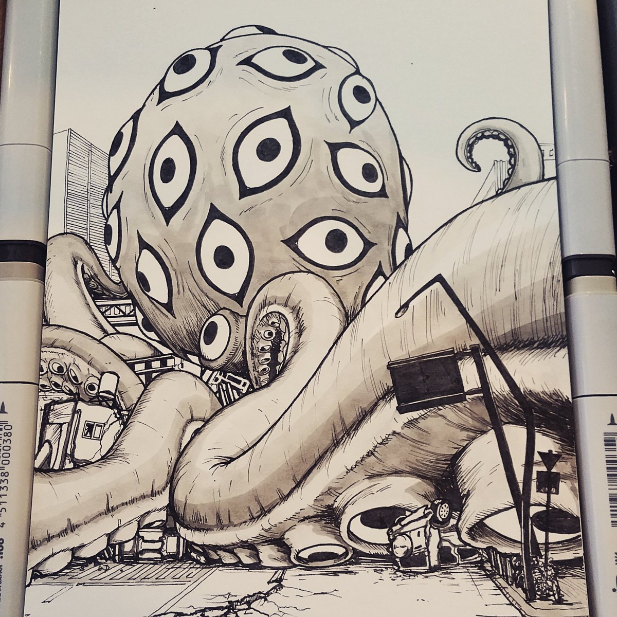 mikeymegamega's tweet photo. #inktober2017 Day21: Hundred-Eyes Octopus! stay sharp guys for thetablet giveaway! Follow on https://t.co/MrchbKfE2A and youtube! Xxx https://t.co/vzrcOAda3i