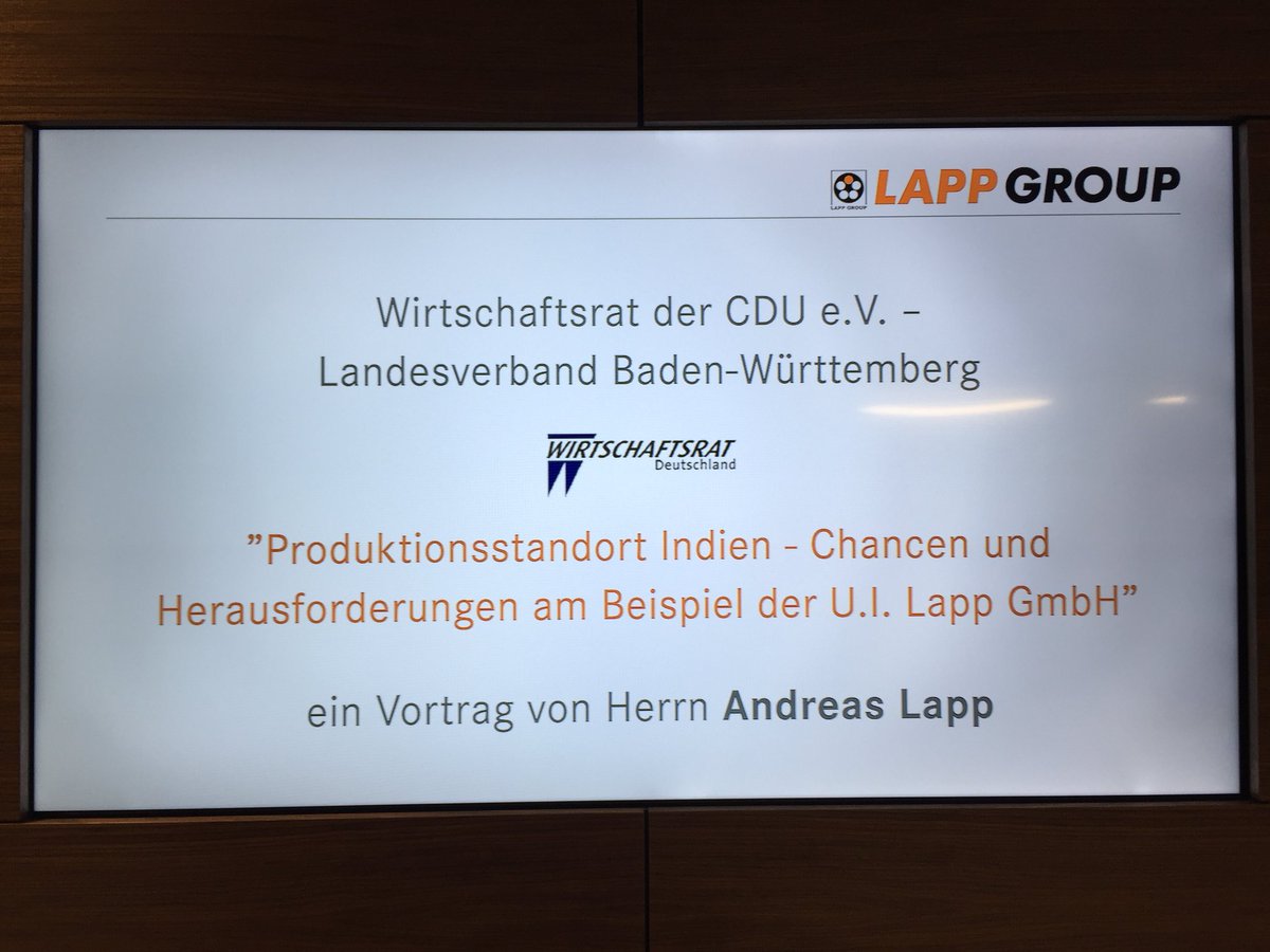 wratbw's tweet photo. #Chancen &amp; #Herausforderungen beim #Business #Indien - Erfahrungen von Andreas Lapp @lappkabel_de - „Es braucht Zeit und Geduld“ https://t.co/Iv0QCoWXEU
