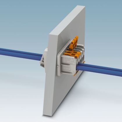 JimDunbarPxC's tweet photo. The PLW 16 panel feed-through from @phoenixcontact Levered spring connection outside the panel, push-in spring connection inside the device. https://t.co/58SPh3u1Ls