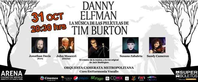 SuperboletosMx's tweet photo. ¡Escucha en vivo los temas de tus películas favoritas de Tom Burton interpretadas por el mismísimo #DannyElfmann!🎃 🎼 https://t.co/yMsMXffNmF https://t.co/tQfNCRugm4
