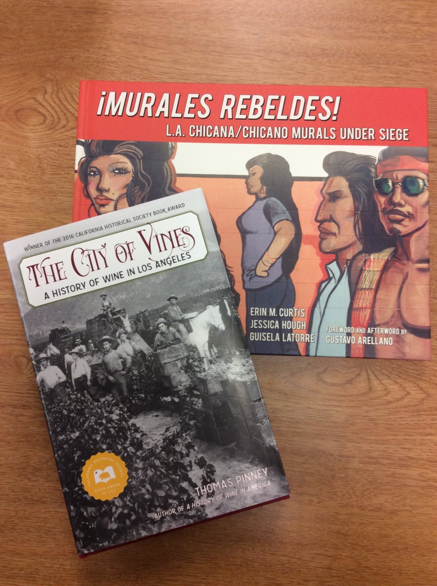 honnoldlibrary's tweet photo. New at Noon! Take a peek at the latest additions to #claremontcollegeslibrary Special Collections! #ccl_speccoll #murals #wine #losangeles https://t.co/Ic3dHuCX5I