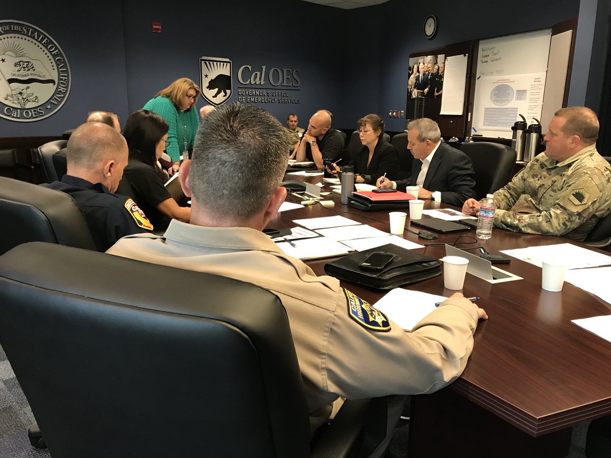 Cal_OES's tweet photo. State and Fed Emergency Mgt Leaders Still at Work Coordinating with Local Govts on Wildfire Recovery, Individual Assistance, Debris Removal. https://t.co/Gm8f2In4M8