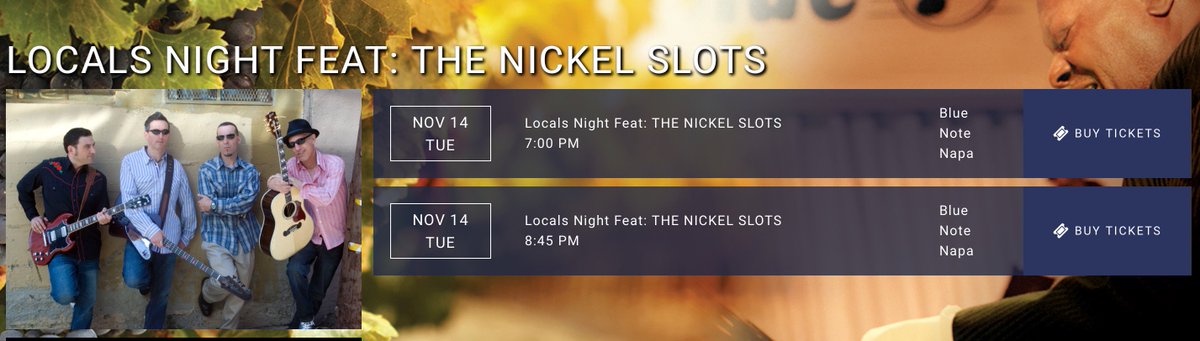 Check out locals night Tues Nov 14 @bluenotenapa #napa #downtownnapa #napamusic @thenickelslots #napavalley #donapa