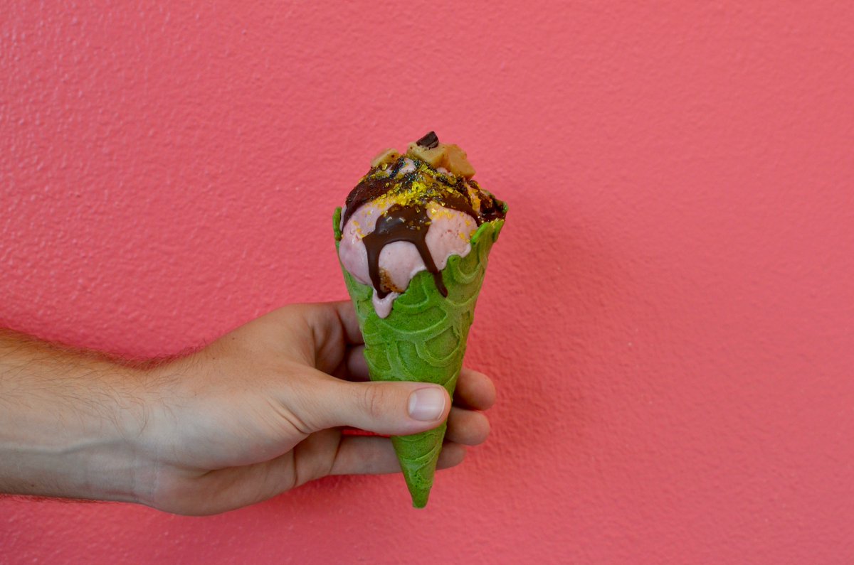 OptimalRD's tweet photo. Sweet Ritual's vegan ice cream is a great way to cool down in Texas! (pc Raven Cortirght) #itstoohott #veganicecream #icedream https://t.co/8DxGrX94Fa