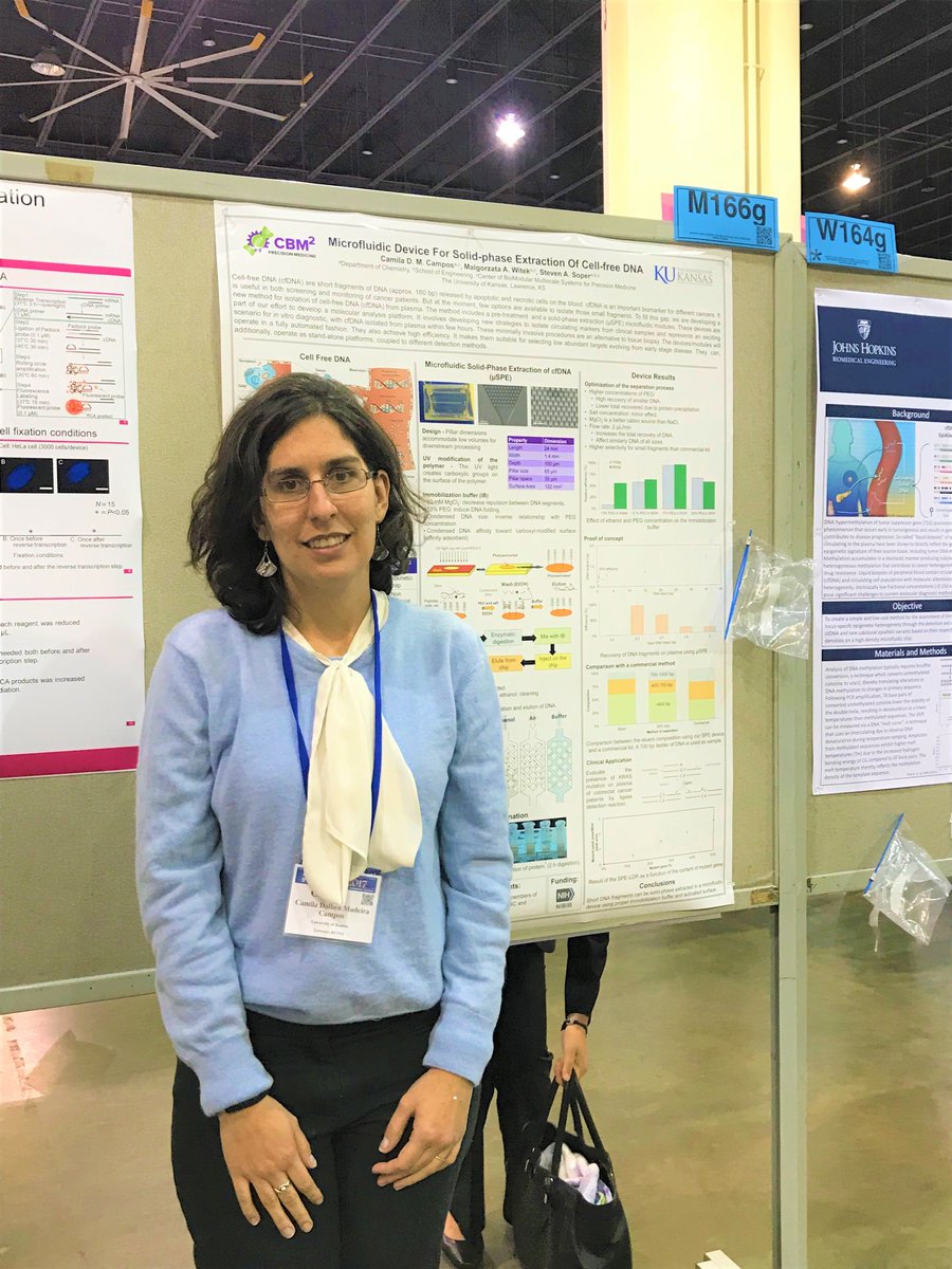 stevesoperlab's tweet photo. Camila Campos poster @microtas2017 "Microfluidic Device for Isolation of Cell-Free DNA from Plasma" (M166g) right now!
#MicroTAS2017 https://t.co/AjCly6rWT3