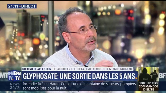 nathalielevy57's tweet photo. "La question est de savoir si le #glyphosate est toxique pour la santé. Toutes les agences du monde disent que non" Gil Riviere Wekstein @BFMTV https://t.co/5mP85ozPlq