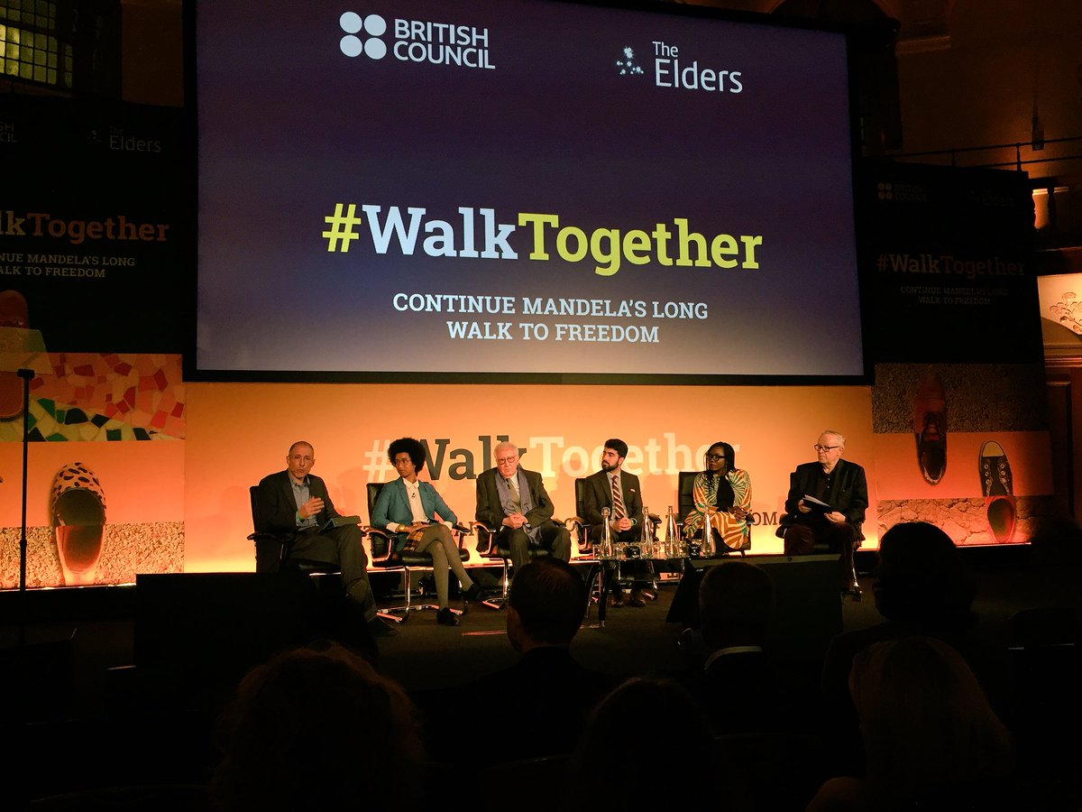 HarryPhilippson's tweet photo. Inspirational panel discussion with @theElders and #futureleaders who ask us to #walktogether for peace, hope and a better future for all https://t.co/qv3GExjUhv