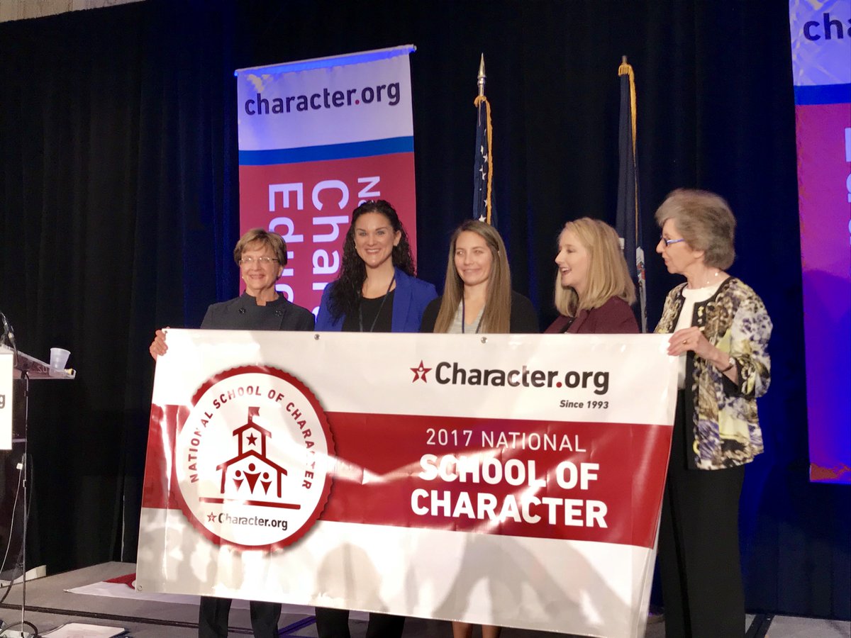 NBMSzebras's tweet photo. Our character committee members happily accepted our national award for official recognition as a school of character! #allin4nb #character2017 #nationalschoolofcharacter https://t.co/zIht7WNxEU