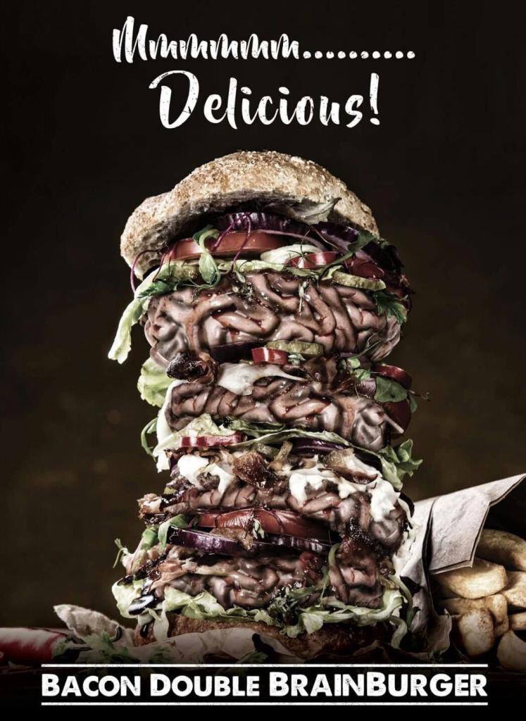 BadlyFlayed's tweet photo. If you order one of these in McZ’s, stay out of arms reach...(hey, brains don’t grow on trees, right?!) he heh @victoriabuzzes #victoriaboo https://t.co/S8N6mZ3Pqk