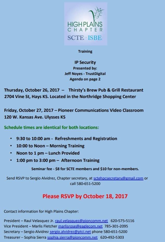 SWKSCTE's tweet photo. Don't forget the SCTE training this Thursday &amp; Friday. https://t.co/5rUxLG6Tla