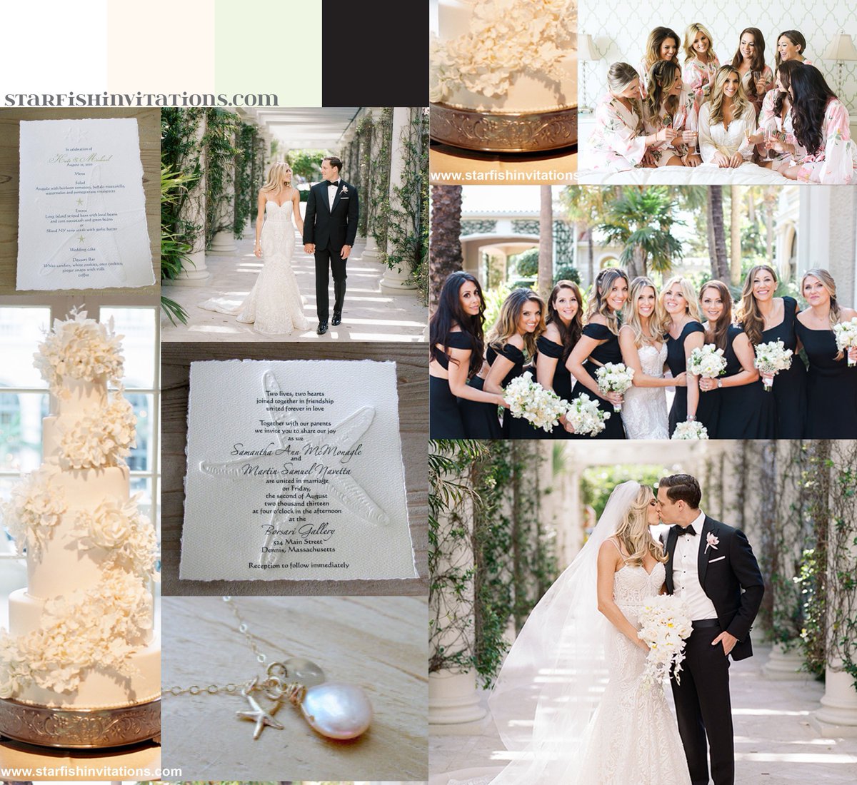 Beach wedding colors featuring white and cream. See the whole post here:
starfishinvitations.com/starfish-blog/… #beachwedding