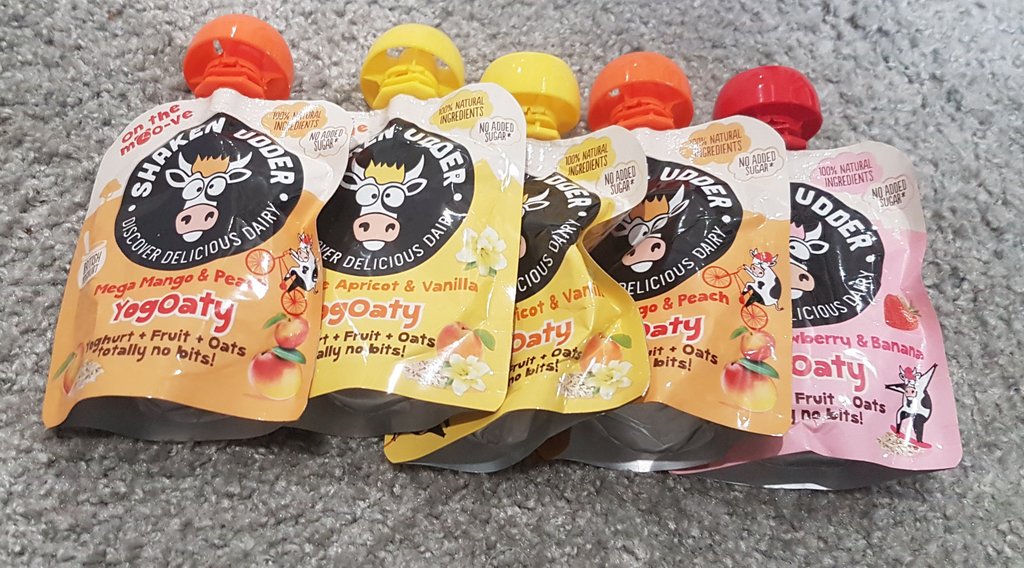 My little one is loving these new YogOaty pouches from <a href="/shakenudder/">Shaken Udder Milkshakes</a> .No added sugar...just yoghurt, fruit and oats. Easy on the go snacking