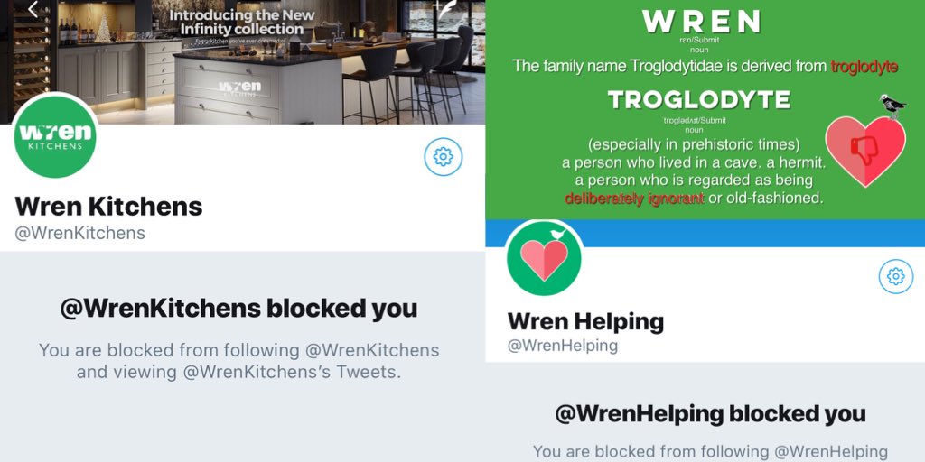 not_wren's tweet photo. @brewerem @WrenKitchens That’s because they block you if you post bad feedback!! 💩🤡🤠😡 #badcustomerservice #liars https://t.co/93d8KoOMD2