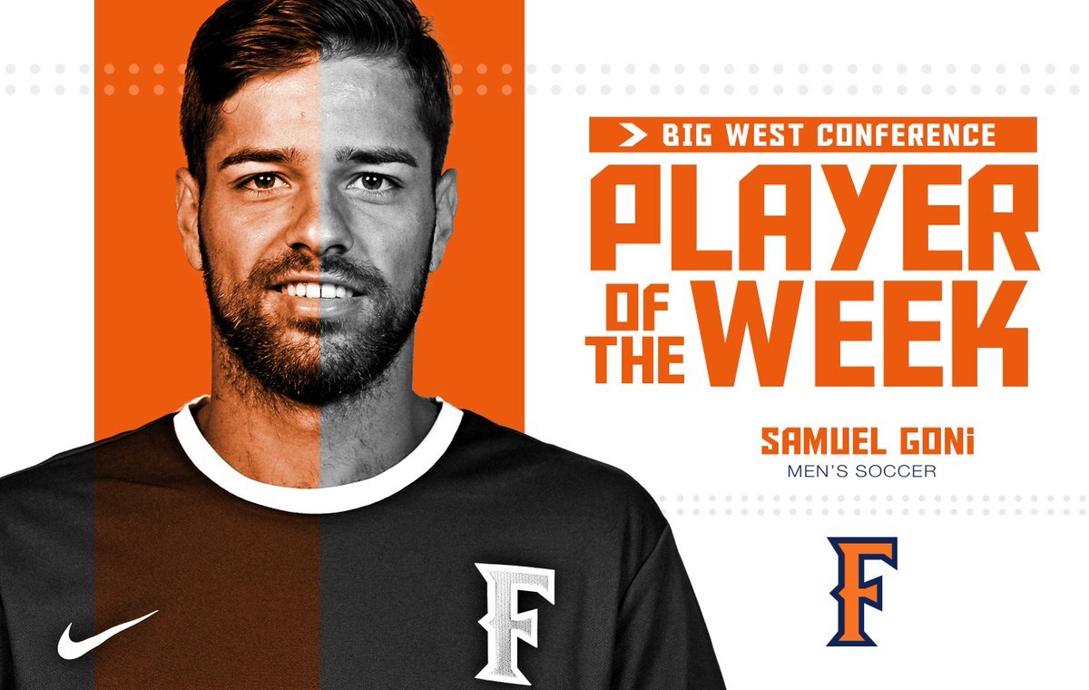 FullertonMSOC's tweet photo. Congratulations to Samuel Goni on winning Big West Player of the Week! #TusksUp https://t.co/pfaRqt7tiZ