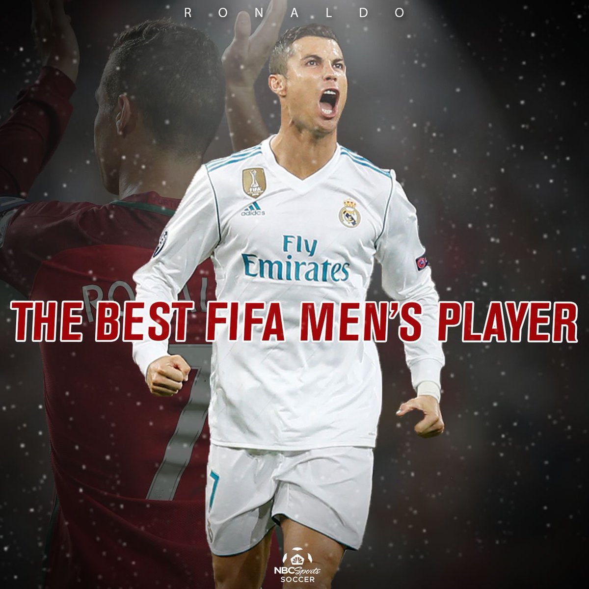 NBCSportsSoccer's tweet photo. .@Cristiano has been named #TheBest FIFA Men's Player for the second year in a row! 🏆 https://t.co/fOQLEDScoH