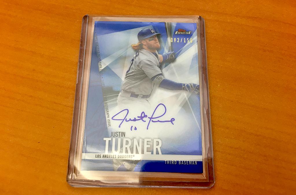 MLB's tweet photo. We’ll start with this beautiful @topps card autographed by #NLCS co-MVP @redturn2. 

RT for your chance to win. #MLBCards https://t.co/6yCmjyeJTl