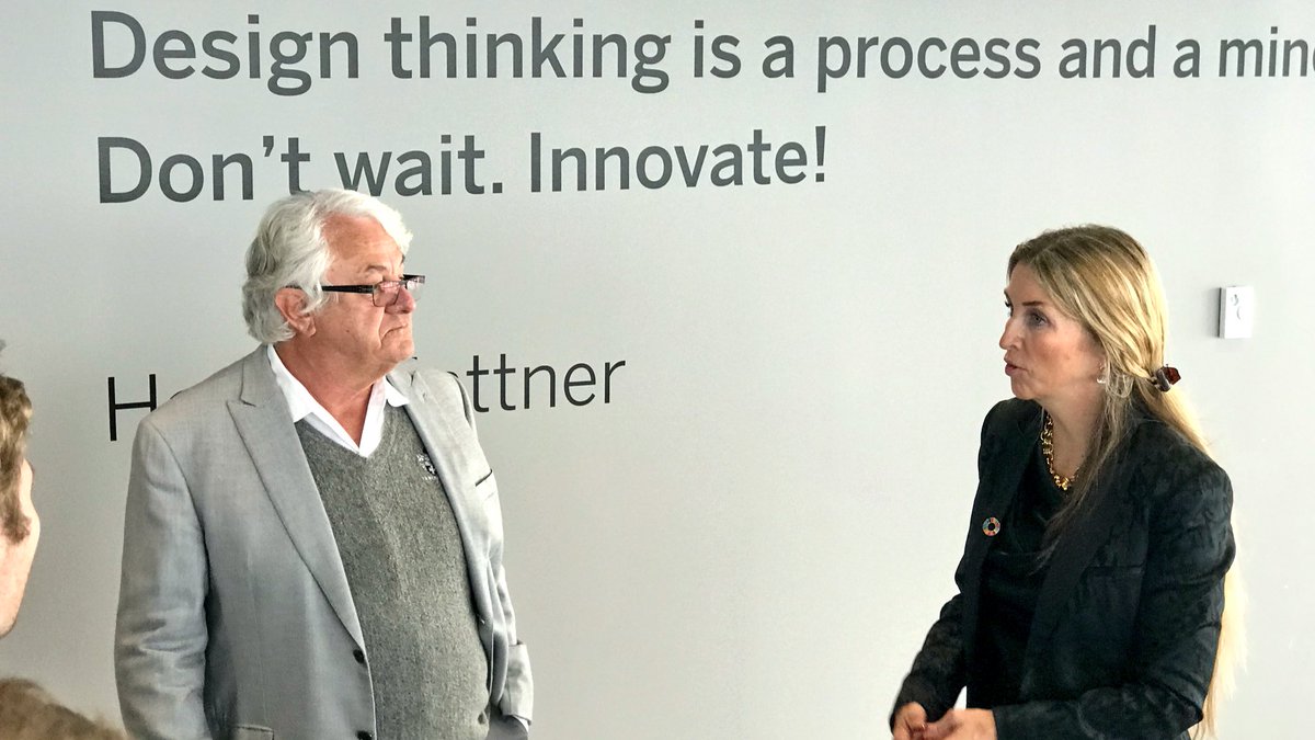 rosenbergann's tweet photo. Thanks Hasso for visiting the @HPI_DE &amp; @SAPNextGen at the @SAPLeoCenter Hudson Yards https://t.co/s9uLRIXKnk