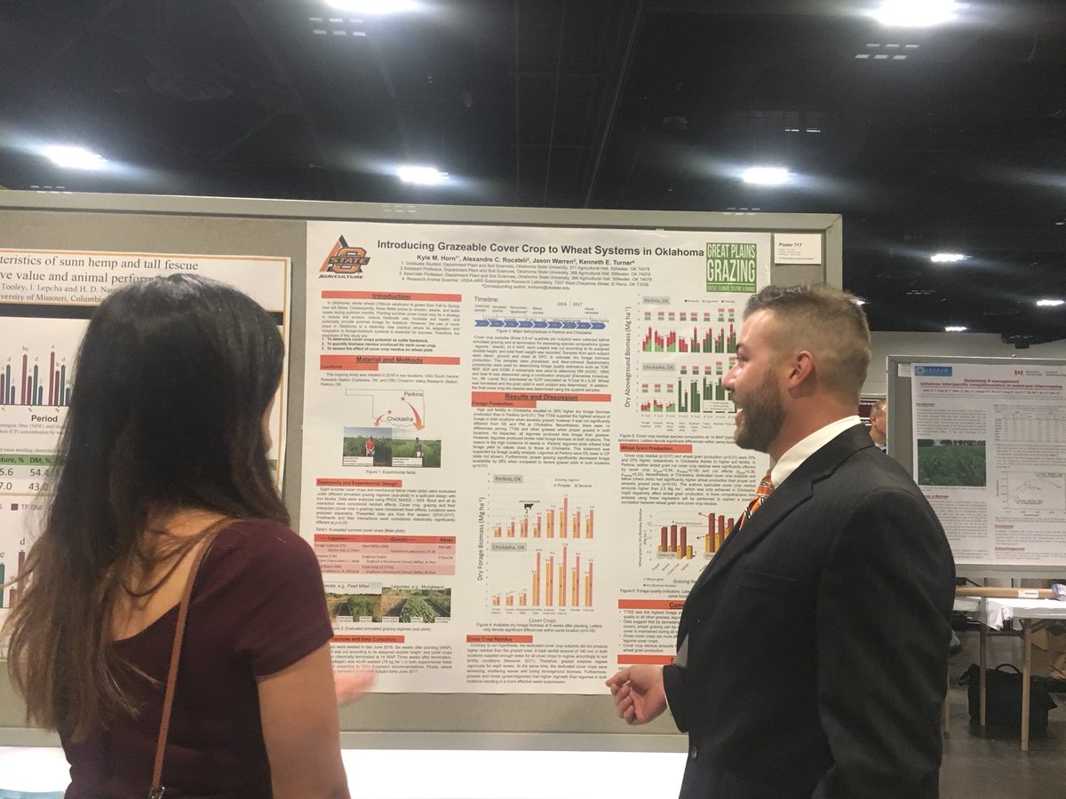 GPGrazing's tweet photo. Grad student Kyle Martin Horn explains the weed suppression capabilities of grass Beets legume #covercrops. @OSU_Forages @oksoilwater https://t.co/rvvnx16xhn