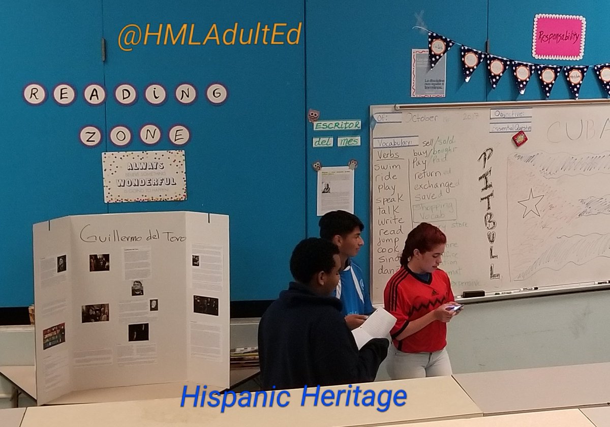 CUgalde77's tweet photo. Success Management Academy students present Hispanic Hertiage Projects in Ms. Lovato's class @HMLAdultEd https://t.co/HNw7iehwza