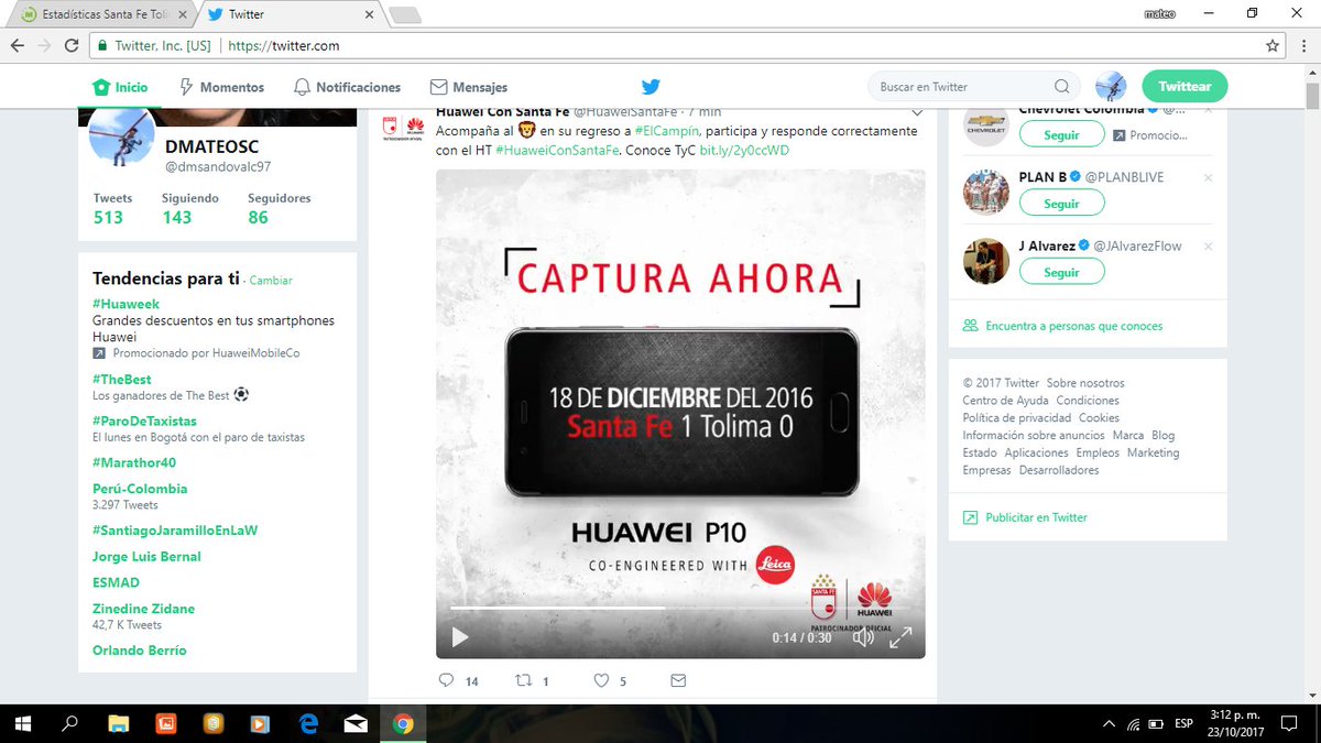 dmsandovalc97's tweet photo. @HuaweiSantaFe @HuaweiSantaFe @HuaweiMobileCo #HuaweiConSantaFE EL LEÓN SE CORONA CAMPEÓN DEL FINALIZACION 2016¡¡ https://t.co/S8tm7emcdn