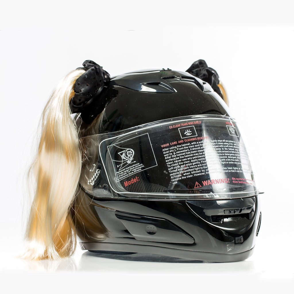 Shopena_'s tweet photo. Motorcycle helmet pigtails &amp; are a neat way to add sass to your helmet! https://t.co/6WWOcZRZPF #motorcycle #bikerbabe #biker_girl #pigtails https://t.co/QBHtM3Y0EZ