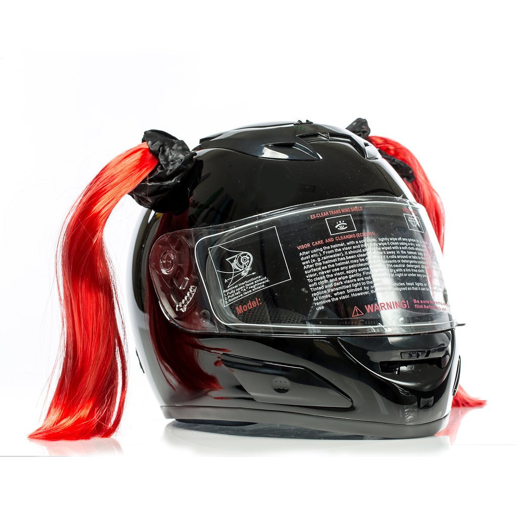 Shopena_'s tweet photo. Motorcycle helmet pigtails &amp; are a neat way to add sass to your helmet! https://t.co/6WWOcZRZPF #motorcycle #bikerbabe #biker_girl #pigtails https://t.co/QBHtM3Y0EZ