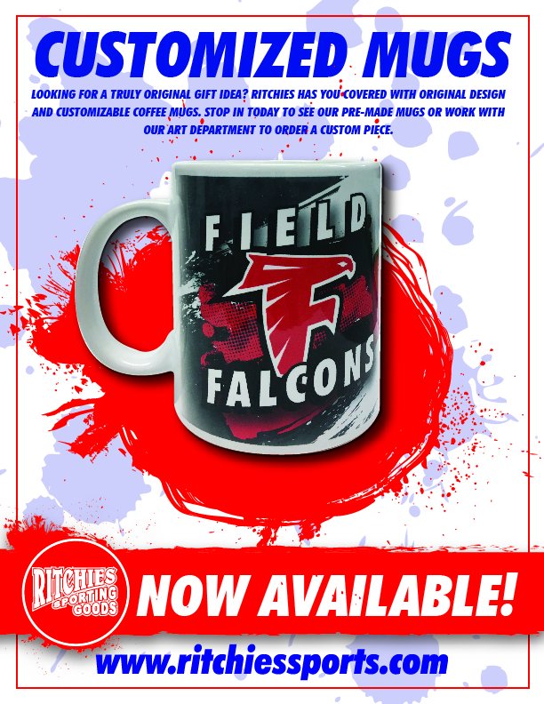 Perfect for the holidays, Ritchies now offers team and customized mugs. Choose from one of our designs or a truly custom piece.