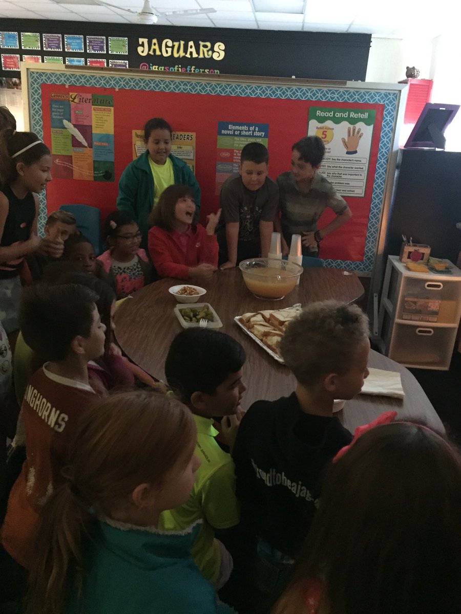 chill_hill2's tweet photo. Students loved their Because of Winn Dixie party in fourth grade today!@jagsofjefferson  @3mwalkerMwalker #iamwfisd #waytogomrsgound https://t.co/h5vbxNQFNt