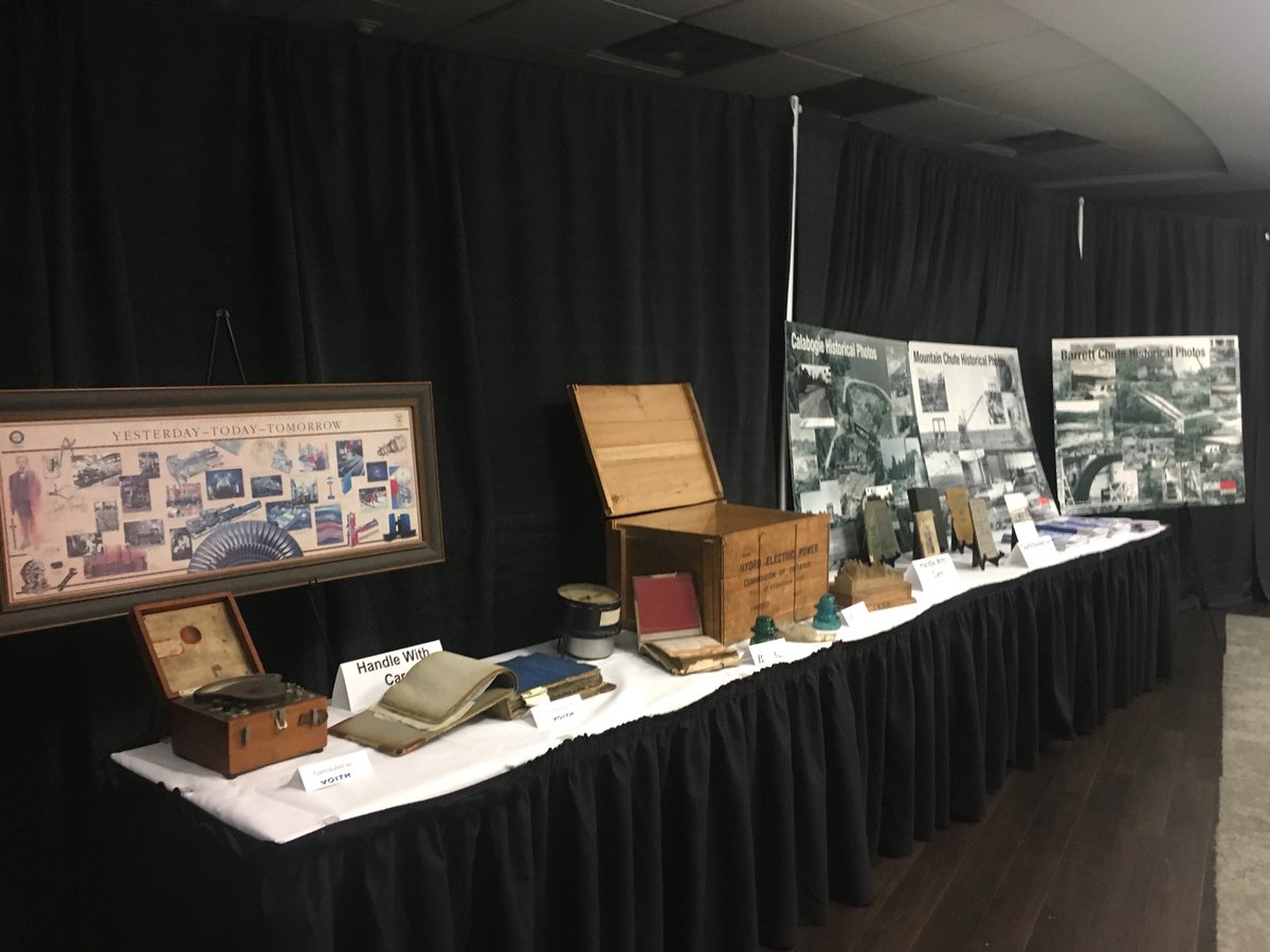 ONWaterpower's tweet photo. Celebrating #canada150 #ontario150 @PowerofWaterCan thanks to members @Voith_Hydro @BracebridgeGen #orilliapower @opg for our #hydro history display https://t.co/sJNG3Lq2ux