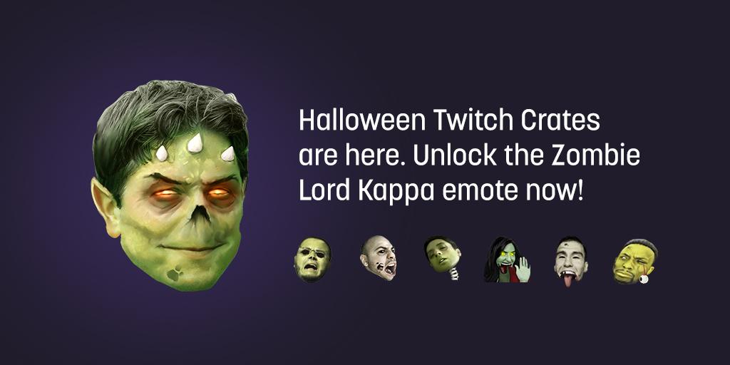Twitch on Twitter: 🎃 Unlock Zombie Lord Kappa by Cheering to collect 6 temp. zombie emotes through 11/3. Learn more: https://t.co/llGZNSRuLV 🦇 https://t.co/x21cm7s6iR" / Twitter