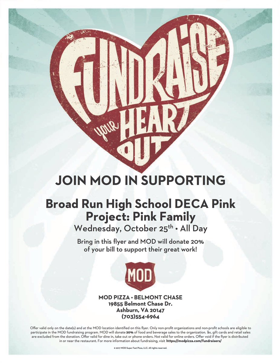 MOD Pizza fundraiser night on Wednesday for LBHN! Spread the word, bring this flyer, and buy some pizza :)