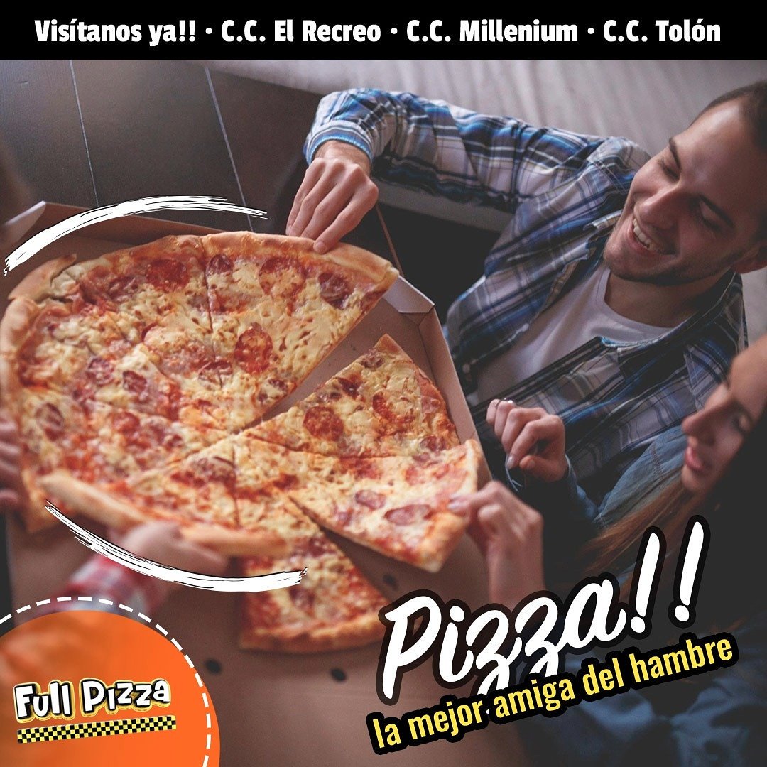 ¡Tenemos hambre… Queremos comer! 
Comparte una deliciosa pizza de las nuestras con esos amigos incondicionales y seres importantes para ti.