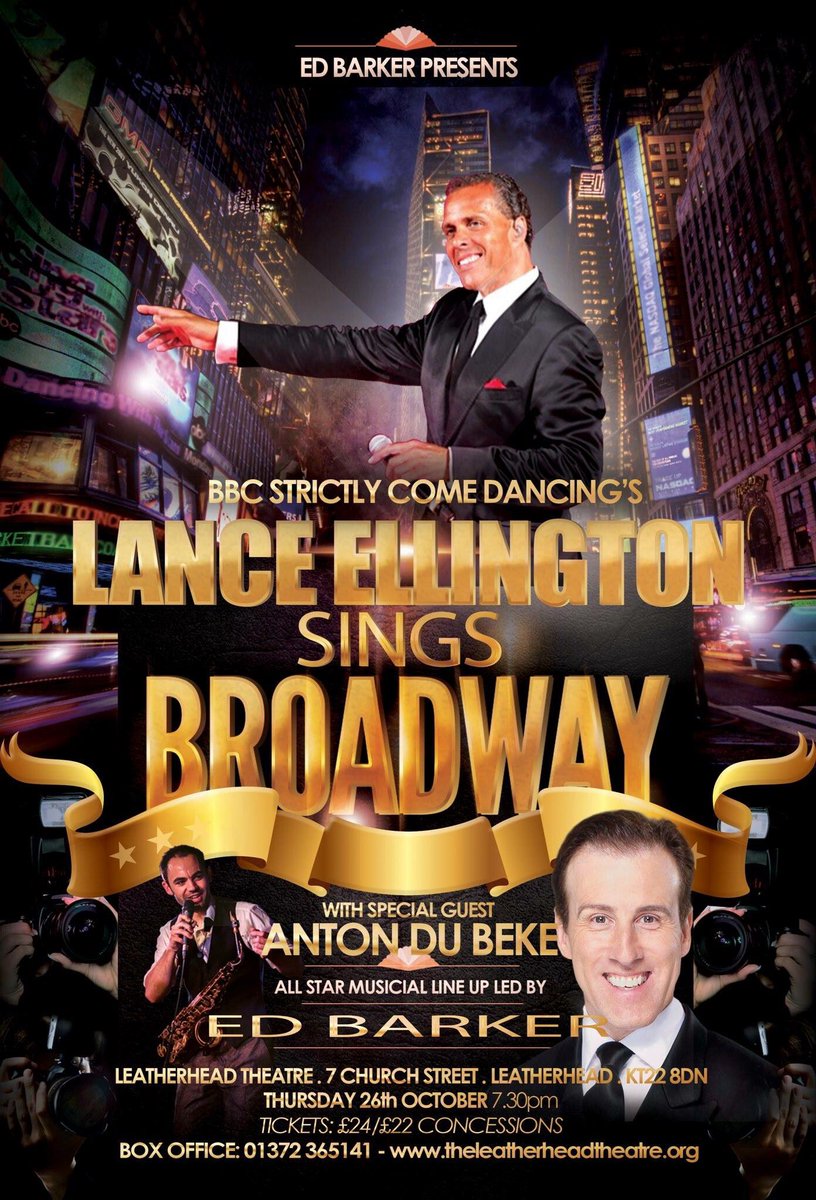 lanceellington's tweet photo. So Excited to have Anton du Beke as my special guest on Thursday 26 th Oct at the Leatherhead Theatre .               Be Quick!! https://t.co/YTJx6upa22