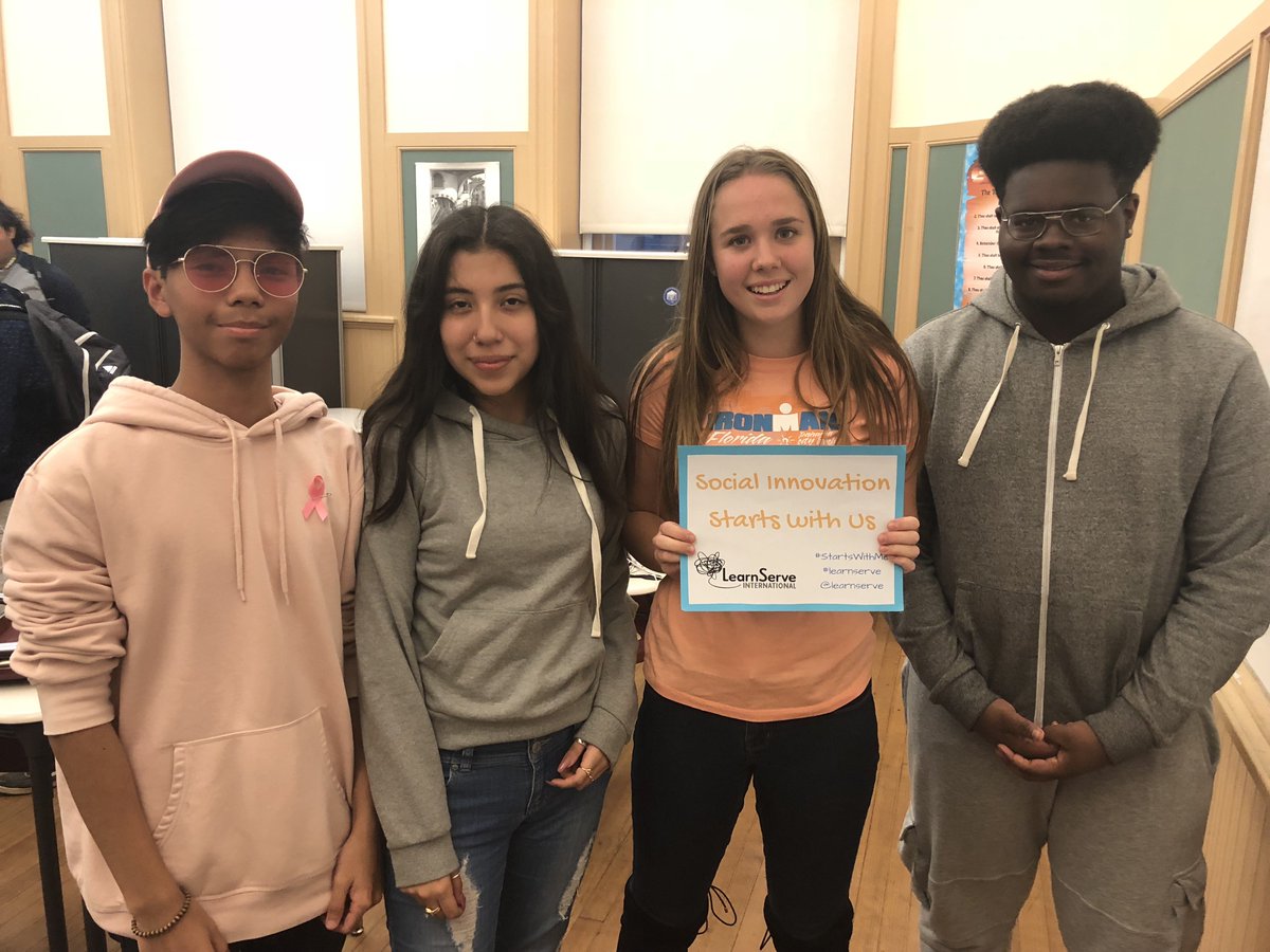LearnServe's tweet photo. "Social innovation is beginning something new." -Lee 
"Social entrepreneurship means making the change unique." -Paola #StartsWithMe https://t.co/Zu6l7Zdwou