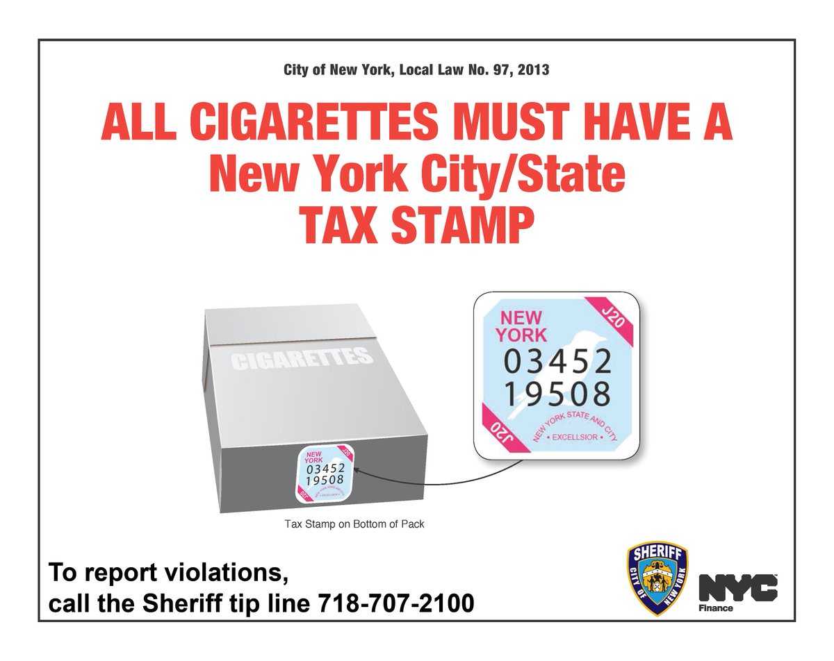 cigarette tax in new york You can report the sale of untaxed cigarettes & illegal tobacco products to  311 or the @NYCSHERIFF tip line: (718) 707-2100