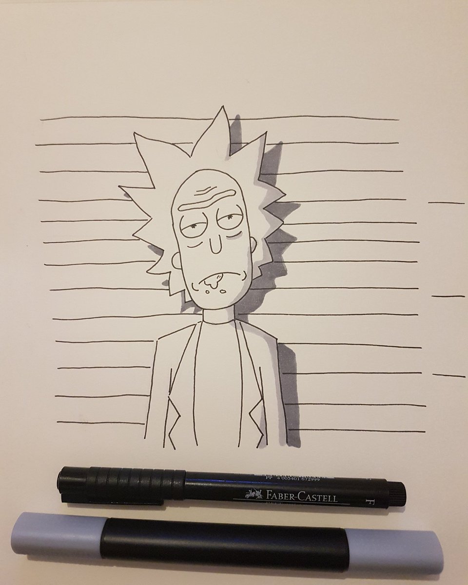 FuckingMovie_'s tweet photo. Riiiiiickk !! #inktober2017 @RickandMorty https://t.co/UMwfx16BMJ