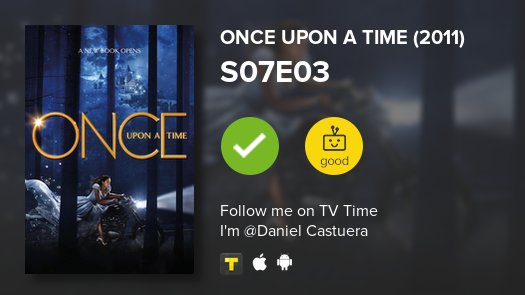 dacast's tweet photo. I've just watched episode S07E03 of Once Upon a Time (2011)! https://t.co/lRodkIu4k5 #tvtime https://t.co/tWfM3ZwxDx