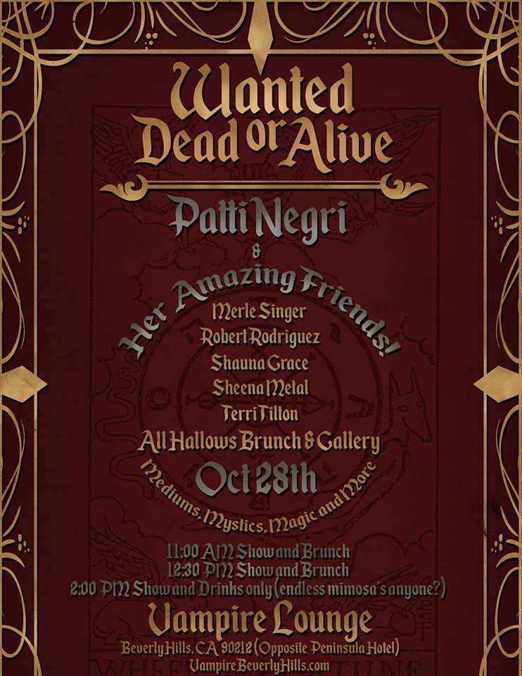 PattiNegri's tweet photo. #WANTED DEAD OR ALIVE: #Mediums, Mystics, #Magic and More! #event #Vampire #vampirelounge #Mystic #Psychic #tasting https://t.co/wwt4DF1QlB https://t.co/5kvn0GZsTs