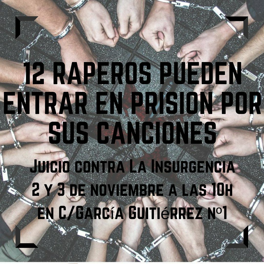 La_Insurgencia's tweet photo. El 2 y 3 de noviembre nos juzgan en la AN por nuestras canciones. 

Comunicado: https://t.co/W67m77TwdI

#ABSOLUCIÓNLAINSURGENCIA https://t.co/4nEpKd8coI