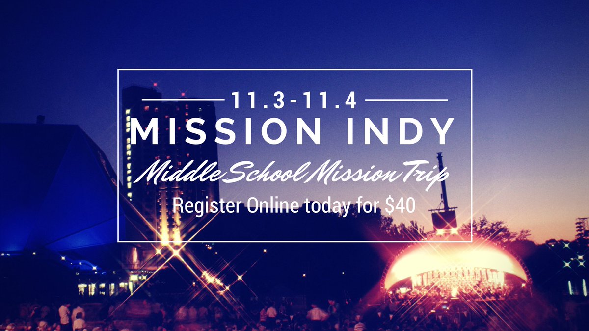 hccym's tweet photo. Out middle school mission trip is coming up fast! Sign up today for $40! Link in bio #hccym #missionindy #kingdomwork https://t.co/2zYSm5eFDC